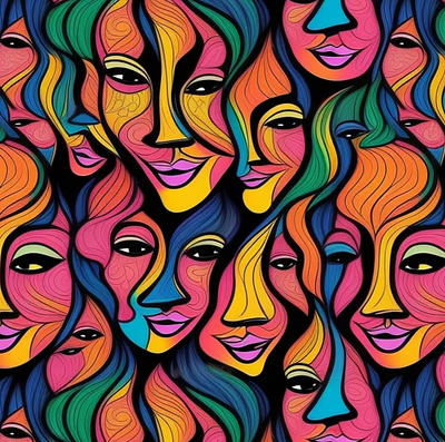 Sea of Faces adobe illustrator design illustration digital art graphic design graphic illustration illustration print design textile print