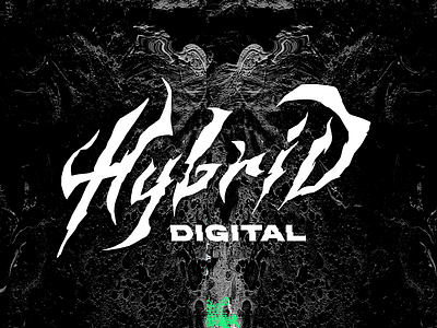 Hybrid Digital Logotype art brush cyberpunk dark digital experimental hybrid illustration mixmedia painting style typo typography