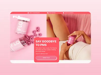 Landing Page Redesign for supplements & vitamins brand agency banner design e commerce ecommerce landing page landingpage pink shop store supplements ui vitamins web web design webdesign