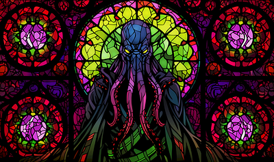 The Mindflayer of Stained Glass design graphic design illustration product design vector
