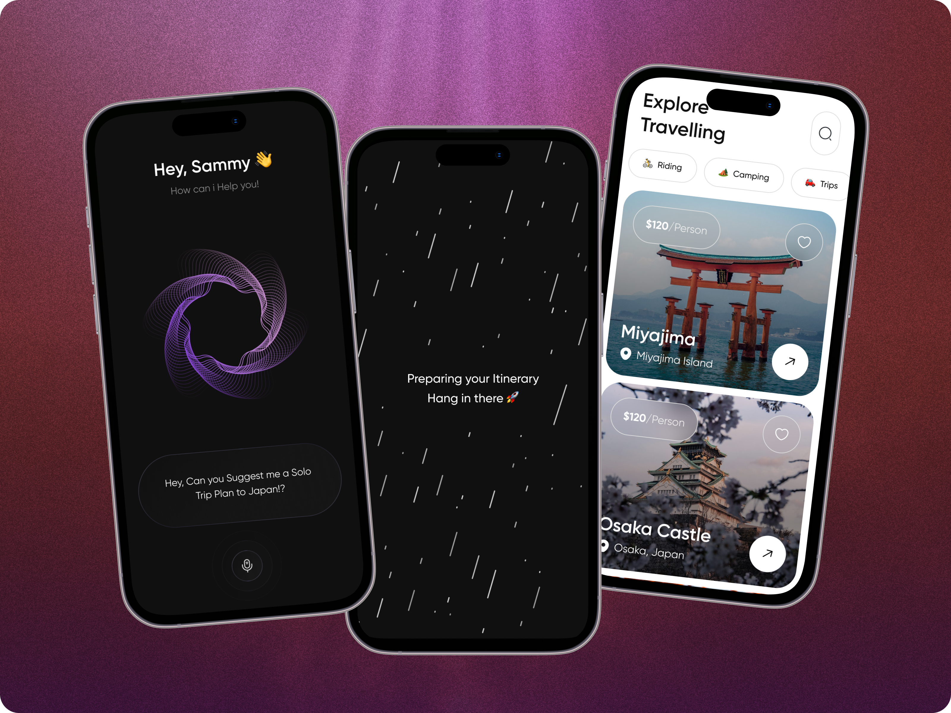 AI - Voyage App Concept 3d ai ai traveller booking app branding graphic design tour tourism travel trekking trip ui voyage