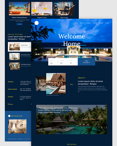 Luxurious Elegance: A Website Design for a Premium Hotel Exp. destination homepage hotel inspiration landingpage luxury design modern design raja resort ui user interface ux