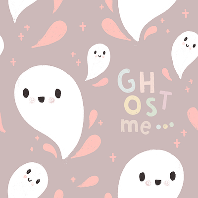 Ghost me ghost illustration kids pattern seamless