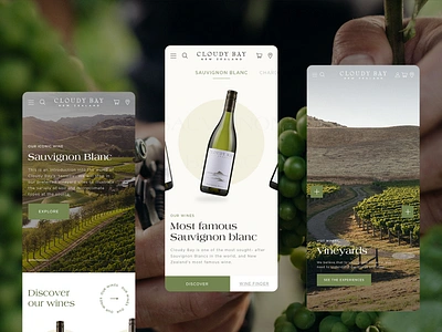 Cloudy Bay Vineyards - LVMH art direction bottles ecommerce green interaction interface lvmh mobile product design product page responsive shop ui ui design web app web design webdesign wine winery wineyard