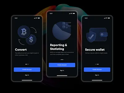 Onboarding Coinnect crypto design payment product ui ux wallet
