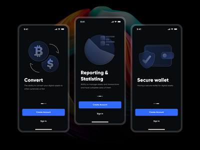 Onboarding Coinnect crypto design payment product ui ux wallet