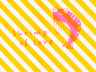 Shrimp of Love Riso Print illustration love print riso shrimp