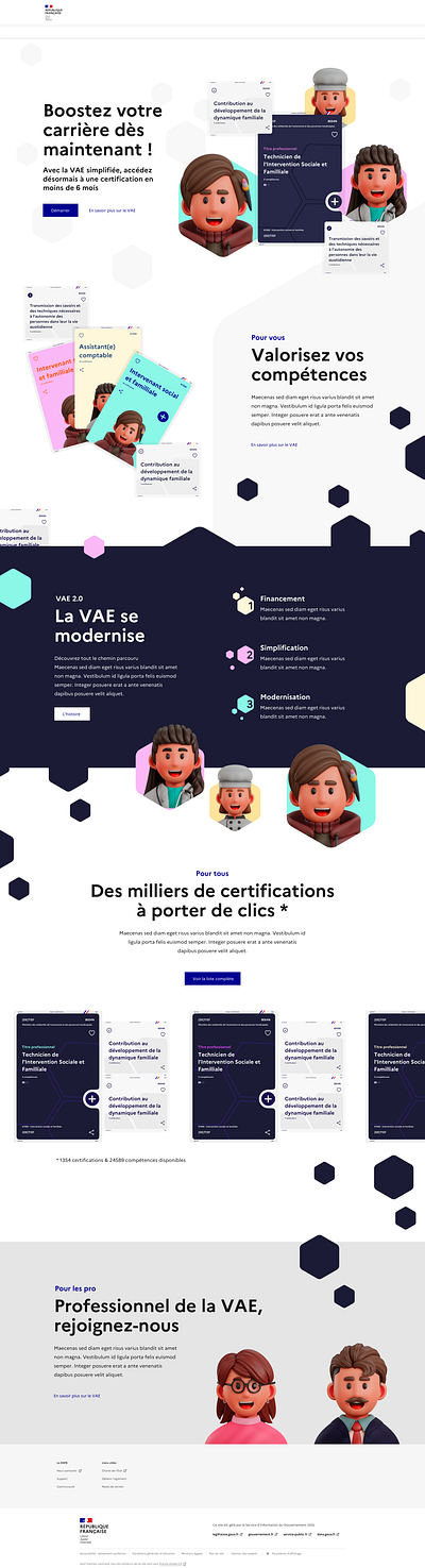 Reva - French professional certifications plateform branding homepage landing page