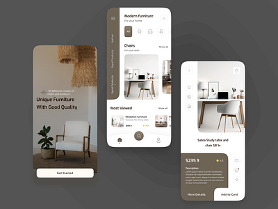 Shopping Furniture app design appdesign application branding chairs chairs shop design application furniture furniture design application graphic design home appiliance shop app shopapp shopping application sofashop ui