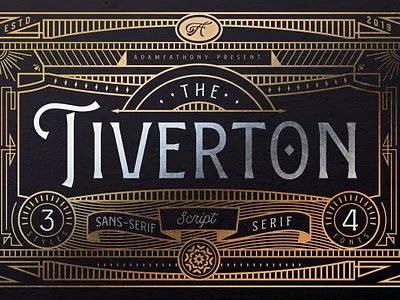 Tiverton Font Trio Free Download art deco art deco font badges black gold borders bundle combination extras font pack gold line neo deco neo deco font retro retro fonts vintage vintage font vintage font bundle vintage font pack