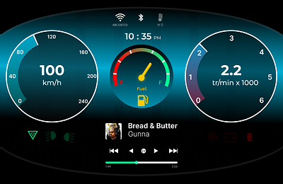 DailyUIchallenge Day34/100 Created a automotive interface