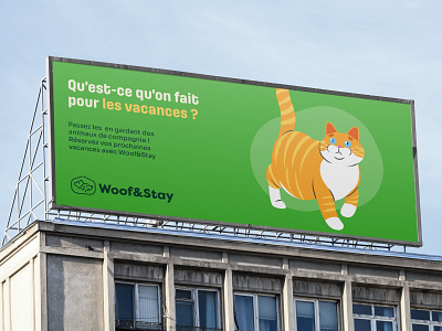 Woof&Stay - Billboard Ad ad ads animal badge billboard billboard ad branding cat communication design graphic design illustration logo startup typography vector