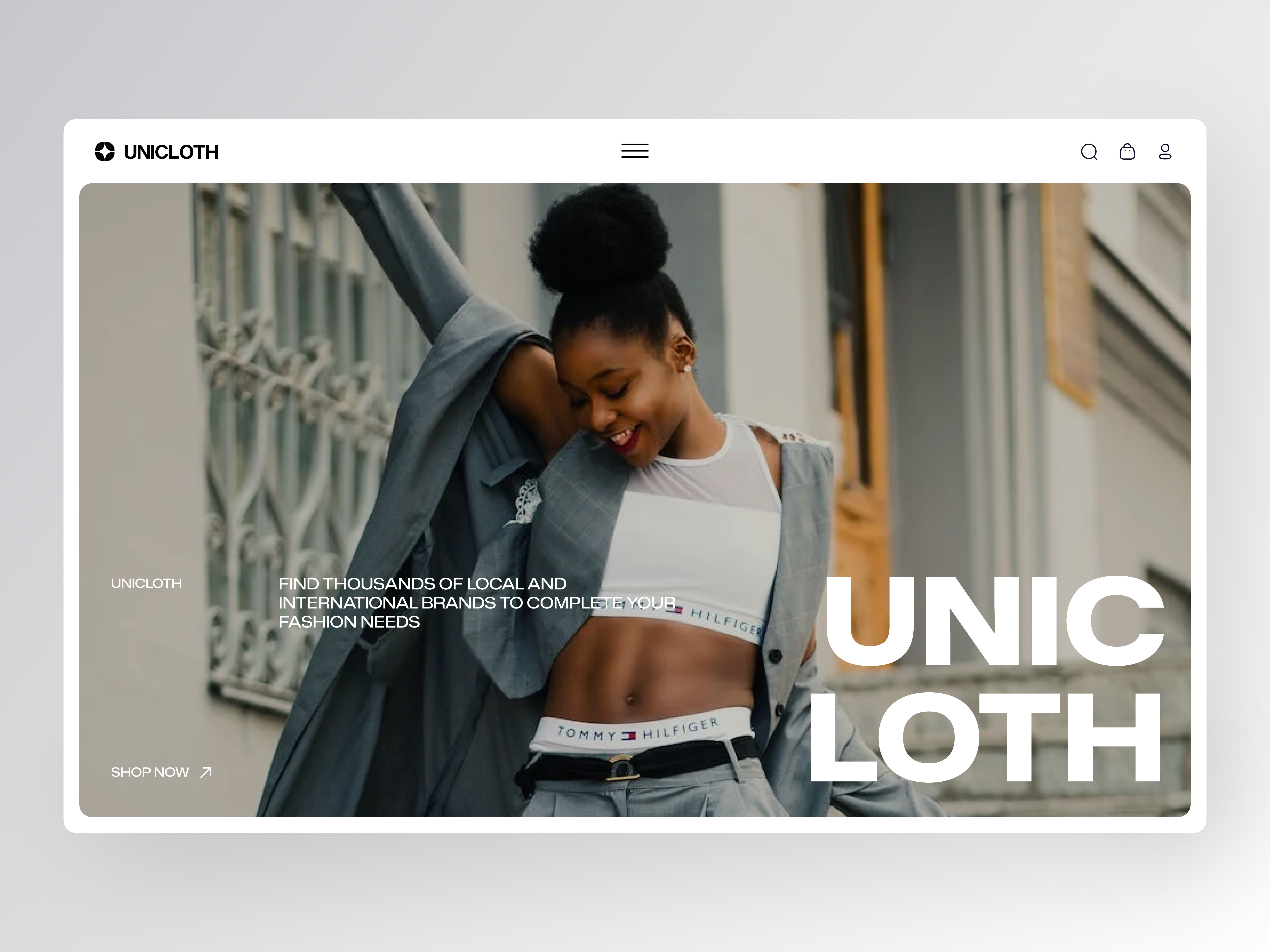 Unicloth - Marketplace Landing Page clean clothing collection design ecommerce fashion interface landingpage marketplace marketplace website minimal online shop online store shop shoping store ui web website