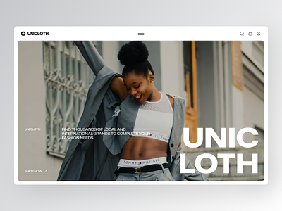 Unicloth - Marketplace Landing Page clean clothing collection design ecommerce fashion interface landingpage marketplace marketplace website minimal online shop online store shop shoping store ui web website