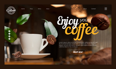 Landing Page Coffee Website design graphic design ui ux web