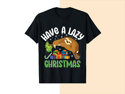 Sloth Christmas T-shirt design custom tshirt design graphic design love professional sloth sloth christmas t shirt design t shirt templa tshirt design unique