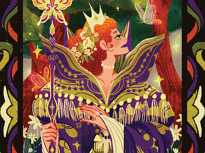 Fairies 2d book camelia pham character digital folioart folklore folktales illustration oracle deck pattern publishing tarot texture