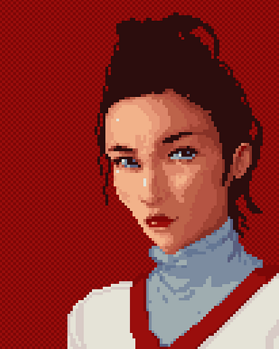 A pixel art portrait of a stylish woman female pixel art pixelart pixelonious monk pixeloniousmonk portrait woman
