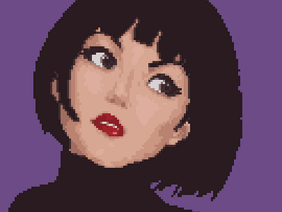 A pixel art portrait, featuring a lovely brunette female pixel art pixelart pixelonious monk pixeloniousmonk portrait woman