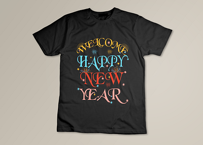 Happy New Year t-shirt design apparel branding design graphic design illustration jumpe trendy typography unique