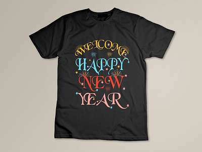 Happy New Year t-shirt design apparel branding design graphic design illustration jumpe trendy typography unique