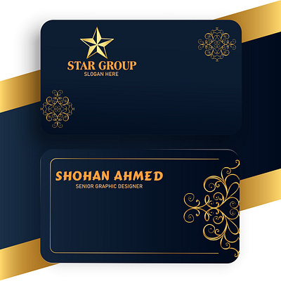Simple Business Card with logo: Best Choice branding card card design creative elegant element fashon flyer golden color graphic design icon logo minimal mockup pattern presentation shadow stationery style symble