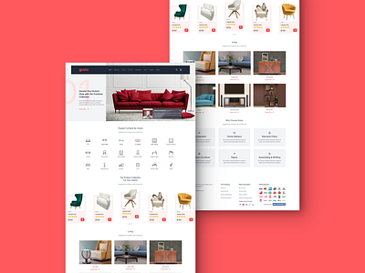 Gusto WebSite Design: Landing Page / Home Page UI branding design furniture website desing gusto landignpages landing pages design ui ui ux design uiux ux website desing