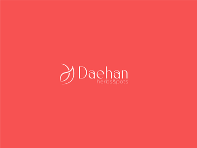 Daehan, herbal company. abstract d d logo green herb leaf leaf logo letter d logo logo d minimal monogram monogram d