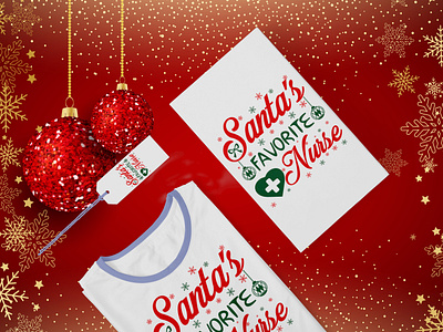 Santa's Favorite Nurse T-shirt Design christmas christmas day christmas fashion custom t shirt design merry christmas merry christmas t shirt design minimal nurse t shirt design tee typography t shirt design