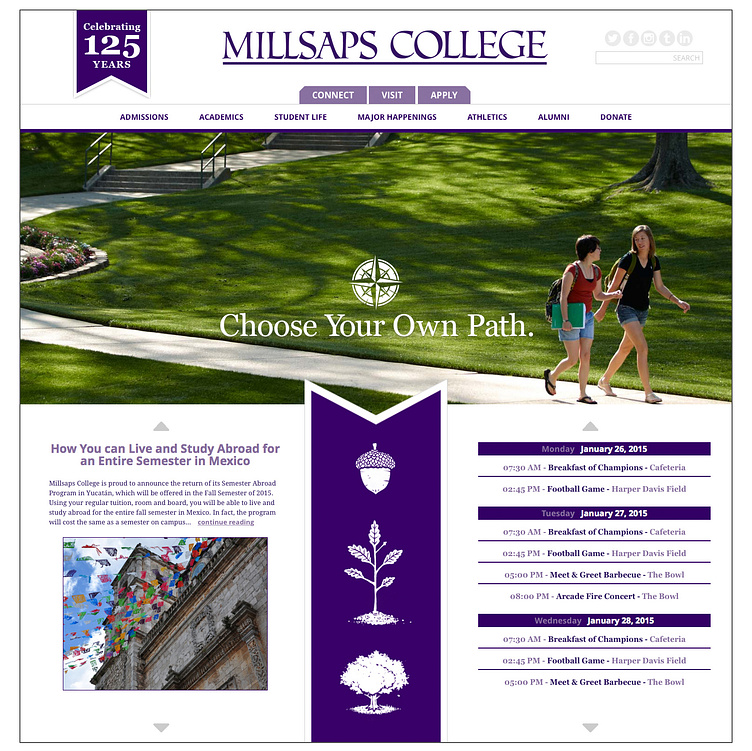 2015 Redesign of Millsaps College website by Lucy Molinaro on Dribbble