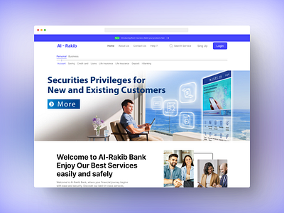 Banking Website Design: Landing Page / Home Page UI banking website design branding design graphic design landing page design logo ui uiux ux web design website design