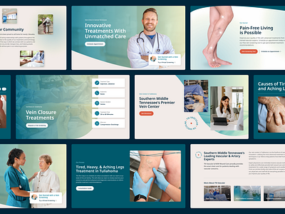 Vein Clinic - Web Design aesthetics clinic clinic website clinical doctor doctor website gradient healthcare home page medical medical aesthetics medical website teal user experience vein vein clinic vein screening web design website website design