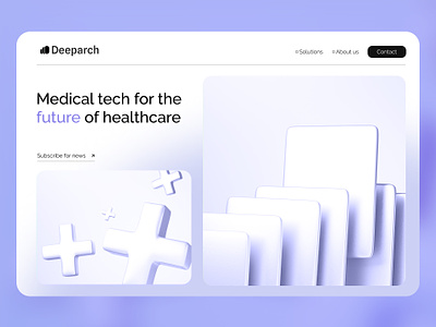 Deeparch tech startup landing page 3d ai artificial b2b chat crm design ehealth health healthcare landing page management medical medtech pmr product design saas software ui ux