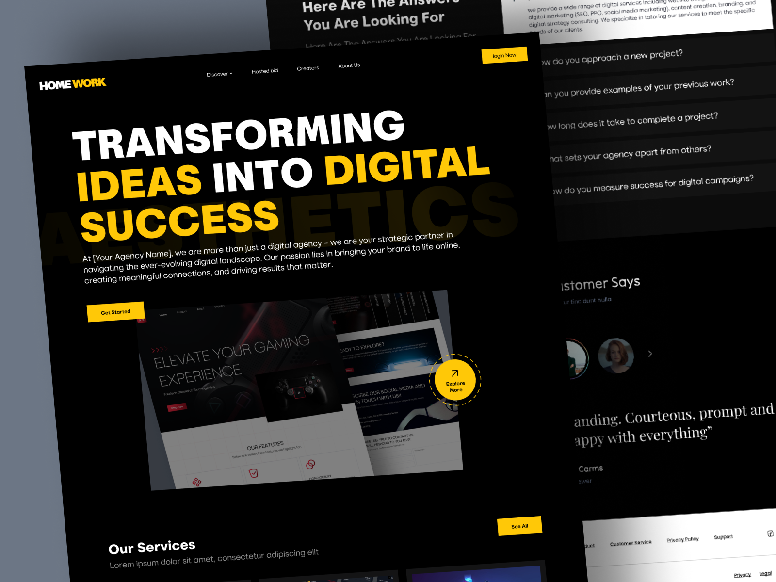 Example of Landing Page Design Only