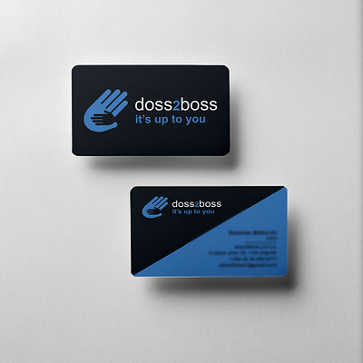 doss2boss Business Card blue business card card colors design logo minimalist