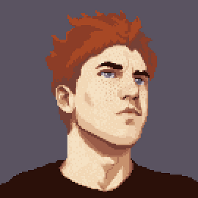 A portrait of a ginger male ginger male man pixel art pixelart pixelonious monk pixeloniousmonk portrait