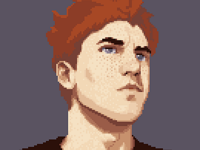 A portrait of a ginger male ginger male man pixel art pixelart pixelonious monk pixeloniousmonk portrait