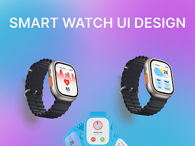 Ui Design For Smart Watch With Dark Theme apple watch apple watch ui design smart watch ui design smartwatchdesign ui uiux watch watchdesign