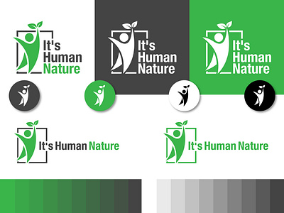 Its Human Nature Logo Design 3d animation branding eco logo graphic design human logo logo modern logo motion graphics nature logo ui unique logo
