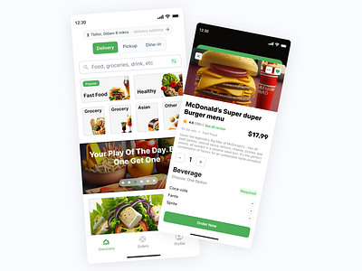 Food Delivery app android app app design application design burgers delivery delivery app deliveryfood design food food app fooddelivery ios macdonalds mobile mobile ui mobileui product design ui ux