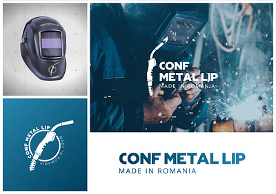 Conf Metal Lip Logo blue deign icon identity branding illustration logo logotype mascot metal saldatore symbol ui wordmark