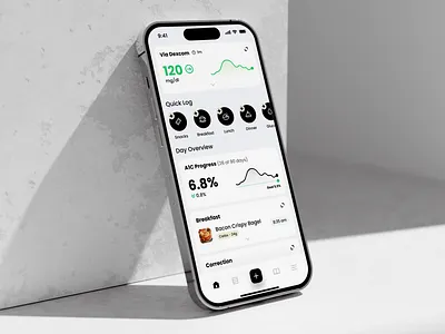 Diabetes control mobile app ai analytics clean app clean ui daily management diabetes diabetes app health app ios app log data minimal ui modern ui