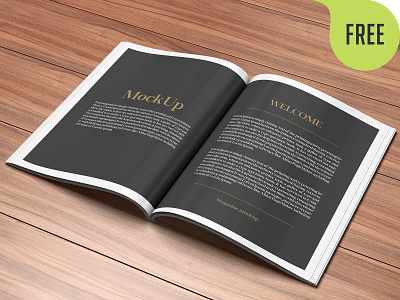 Free Magazine Mockup book booklet brochure catalog catalogue free freebie journal leaflet magazine mockup notebook open page paper print report softcover stationery textbook