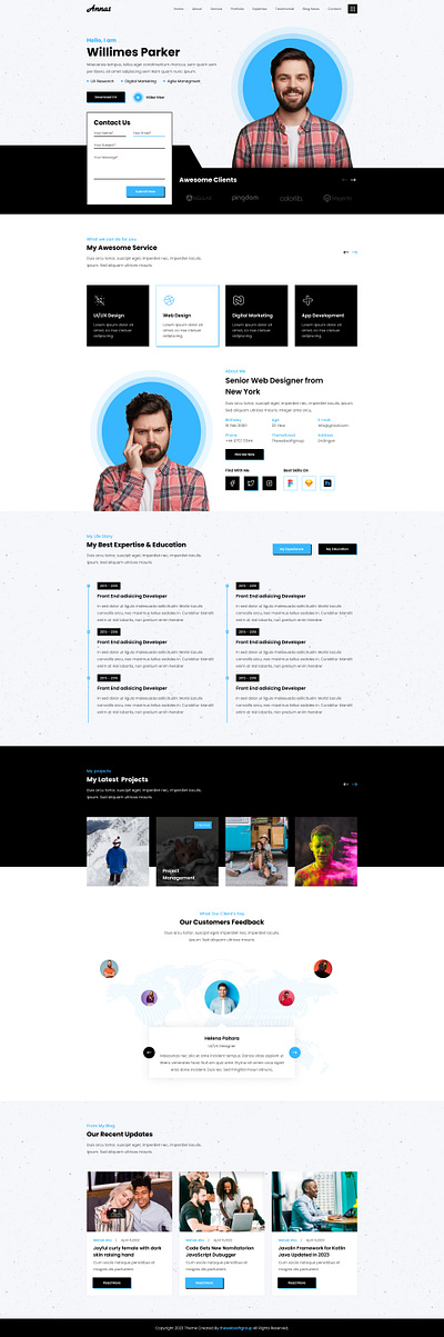 Annas | Personal Portfolio Resume Template unique