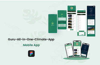 Climate App app design climate app climate app design education page design figma design green guru app design ui uiux weather pade design