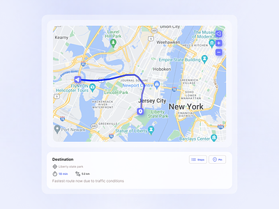 Geographical Location Map Component component destination geographical location light mode location map pin route uidesign