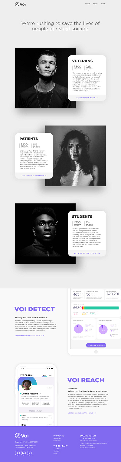 Voi Homepage mental health web design website