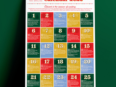 First Baptist Church of Opelika Advent Calendar graphic design illustration