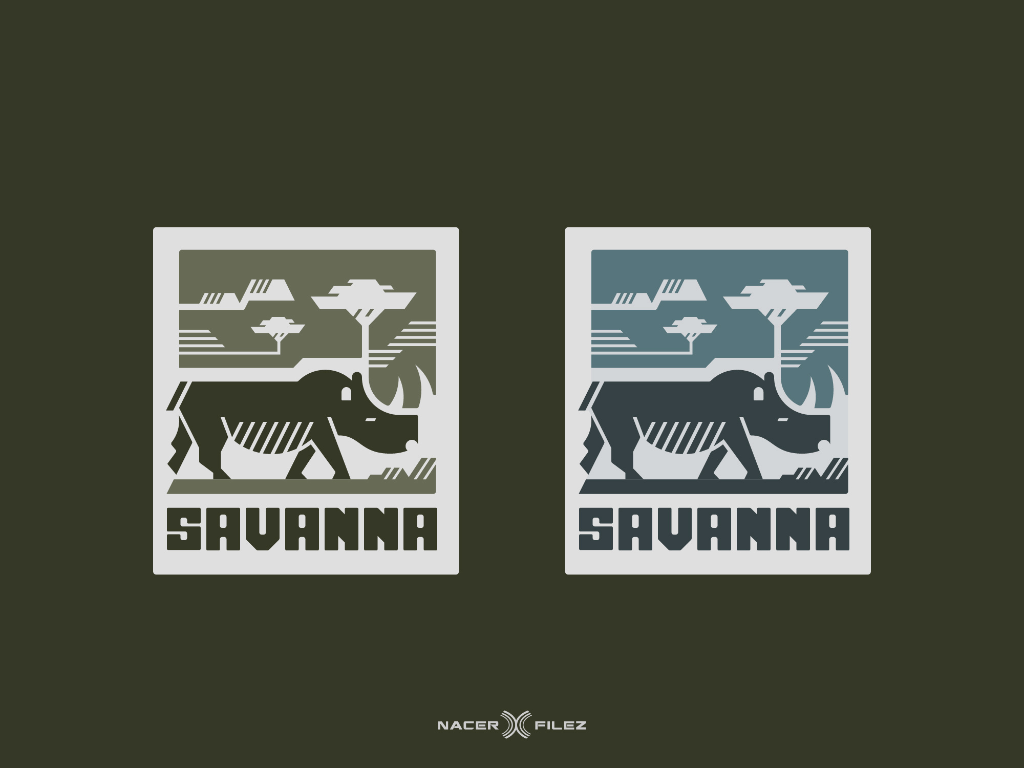 Savanna 2 africa animal animal logo bold geometric geometric illustration geometric logo graphic design illustration logo modern nature rhino savanna vector vector art wildlife