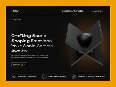 SONICSCULPT STUDIOS - Hero Animation after effects animation bold creative design grid interface landing page ui ux web web design website